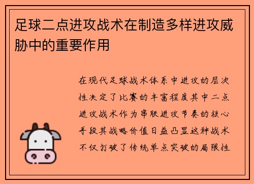 足球二点进攻战术在制造多样进攻威胁中的重要作用